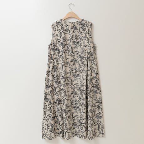 ボタニカルプリントAラインワンピース[61716219]natural mist