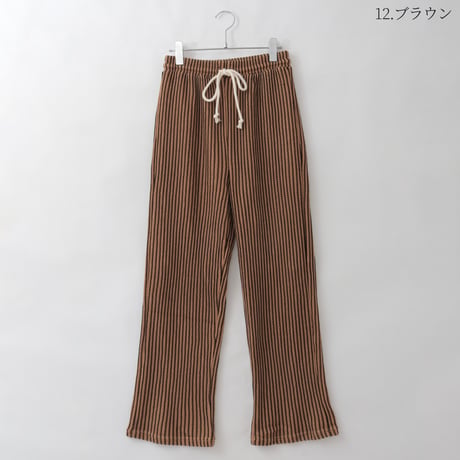 ストライプサマーニットイージーパンツ[15847035]オンライン限定