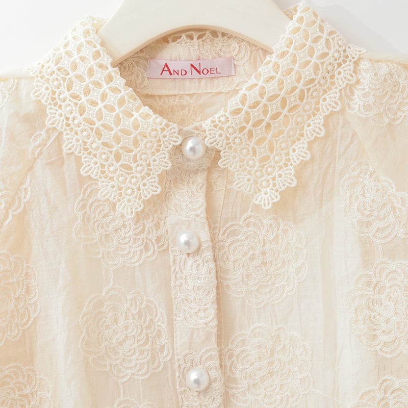 フラワー刺繍シアーブラウス [14953438]&Noel | natural mist C