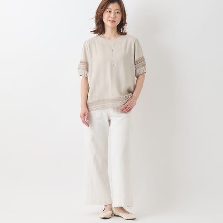 デザインポケットワイドパンツ[31917157]natural mist