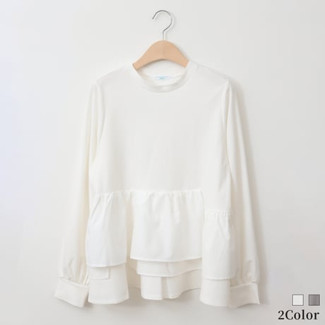 ラッフルフレアカットプルオーバー[21211209]natural mist