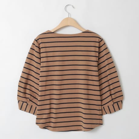モチーフ刺繍ボーダーカットソー[30111369]natural mist