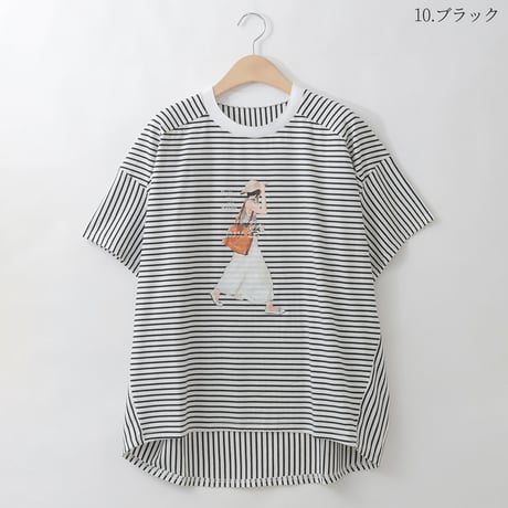 ボーダープリントカットソー

[30111489]natural mist