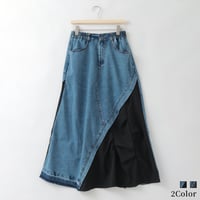 布帛ドッキングアシンメトリーデニムスカート

[30115249]natural mist
