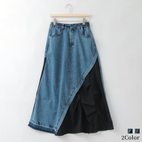 布帛ドッキングアシンメトリーデニムスカート

[30115249]natural mist