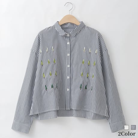 ツリー刺繍コットンデザインブラウス

[30113671]natural mist