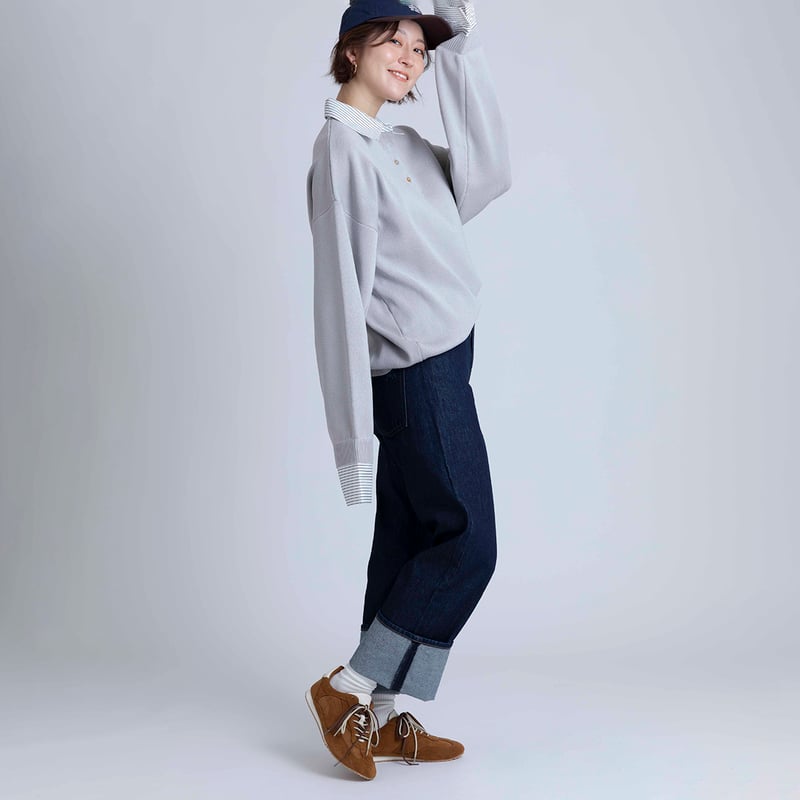 ストライプアクセントニットプルオーバー[15842085]オンライン限定