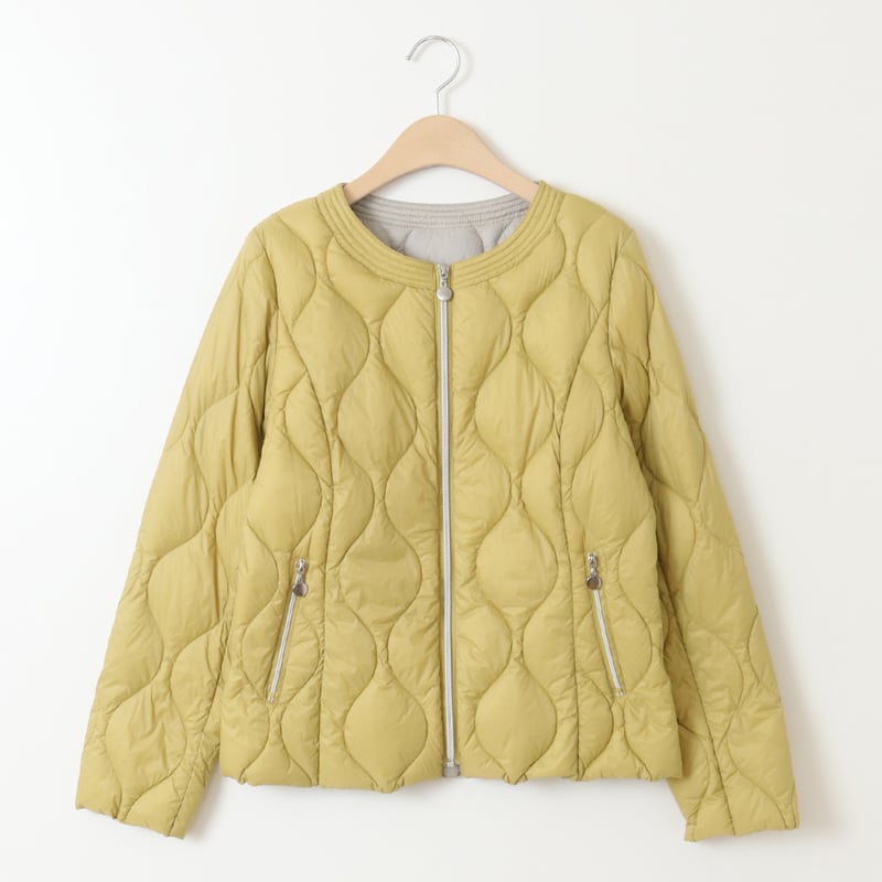 マフラー付きパファーノーカラージャケット[61714180]natural