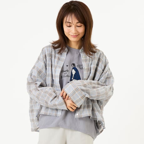 ドロストヘムドロップワイドチェックシャツ

[31813637]natural mist