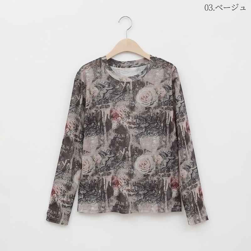 my様 ナチュラル、オークル SALE】Photo Collage Nature Double Jacquard Prime-Over Crew