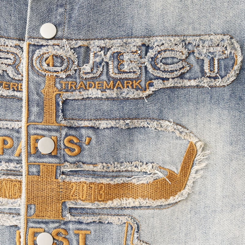 CHALLENGER デニム刺繍ベスト Lサイズ CHALLENGER デニム刺繍ベスト Lサイズ