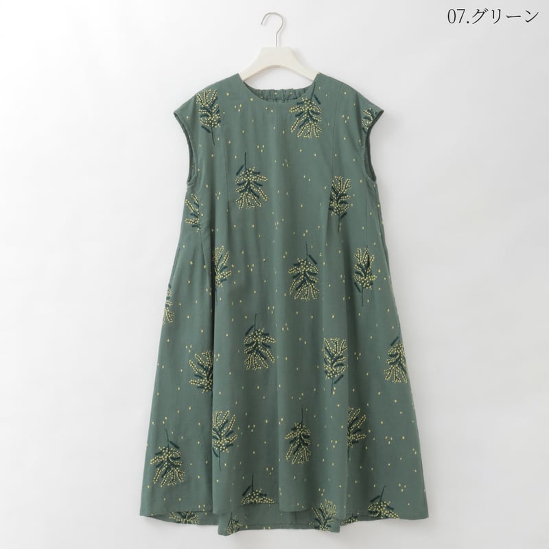 フラワー刺繍コットンリネンワンピース [61716365]natural mist | na
