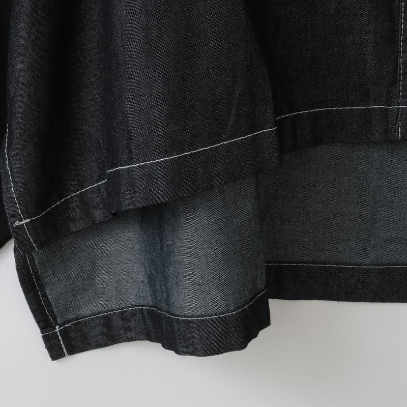 異素材ドッキングデザインシャツ [22034291]vivid | natural mist