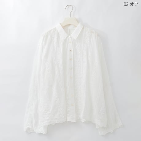 ステッチ刺繍エアリーブラウス

[41413799]natural mist