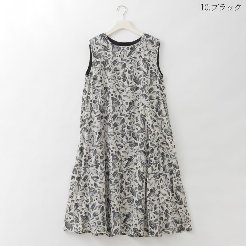 リバーシブル】ボタニカル柄ノースリーブワンピース[41716393]natural