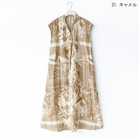 ボタニカルプリントスキッパーワンピース[31816380]naturalmist