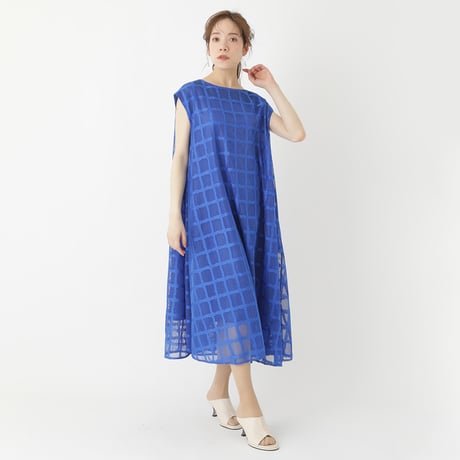 メッシュチェックAラインワンピース[62726161]capricious
