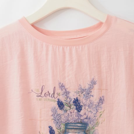 ボトルフラワープリント刺繍デザインTシャツ

[22011542]natural mist