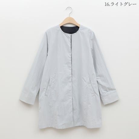 【洗える】ノーカラーライトアウターコート[41714262]natural mist