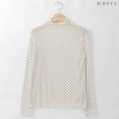 ドットチュールハイネックシアーカットソー

[14951290]&Noel