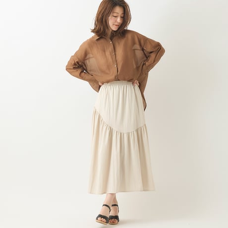 オーバーシルエットシアーブラウス[40813305]natural mist