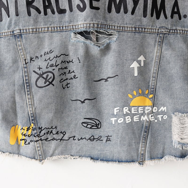 コラージュペイントダメージデニムジャケット[22034278]vivid