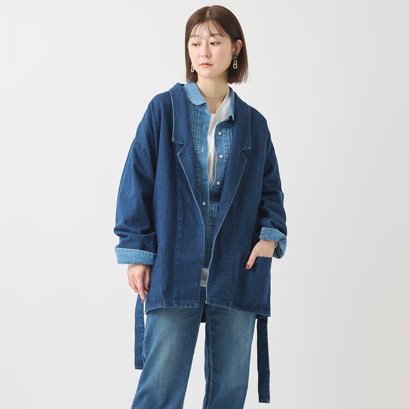 デニムロングジャケット[41414162]natural mist | natural mis