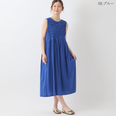 立体タックノースリーブワンピース[61716250]natural mist