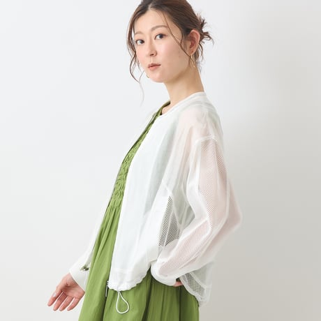【洗える】メッシュ切り替えシアーブルゾン[41714287]natural mist
