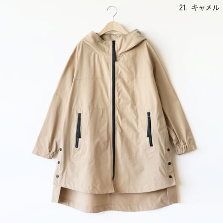 フーデッドロングジップコート[61714429]natural mist