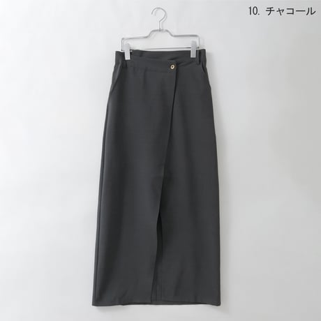 ラップ風カットロングスカート[15845034]オンライン限定