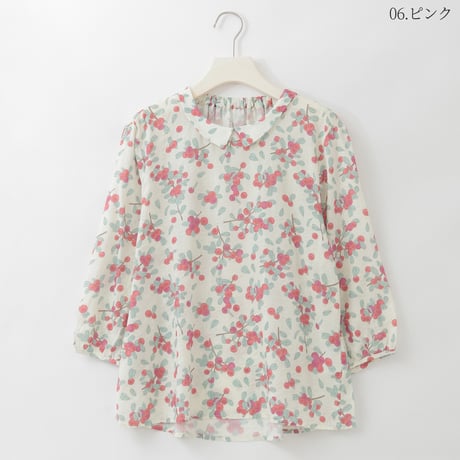 丸衿ベリープリントブラウス

[41413817]natural mist