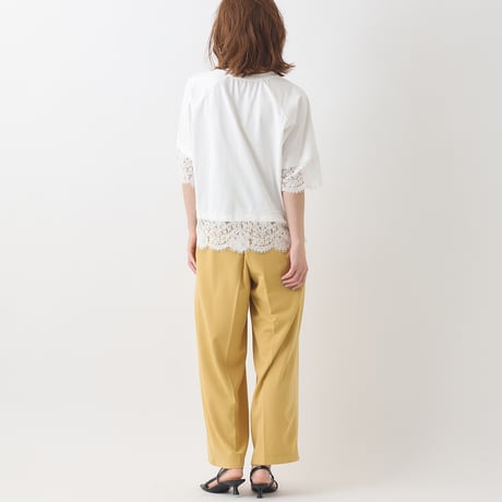 スカラップレースドッキングカットソー[41411256]natural mist