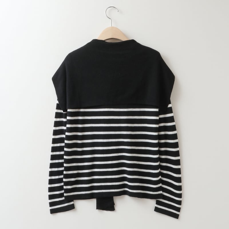 付け襟付き】ボーダーニットプルオーバー[22032144]vivid