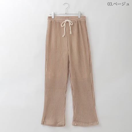 ストライプサマーニットイージーパンツ[15847035]オンライン限定