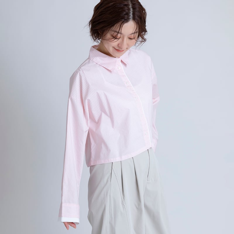 ストライプショートシャツ[15843026]オンライン限定 | natural mist Class