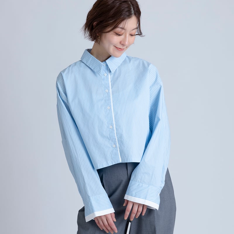 ストライプショートシャツ[15843026]オンライン限定 | natural mist Class