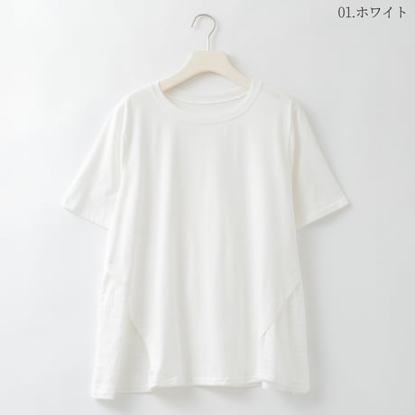 カットワークレースドッキングTシャツ

[22011546]natural mist