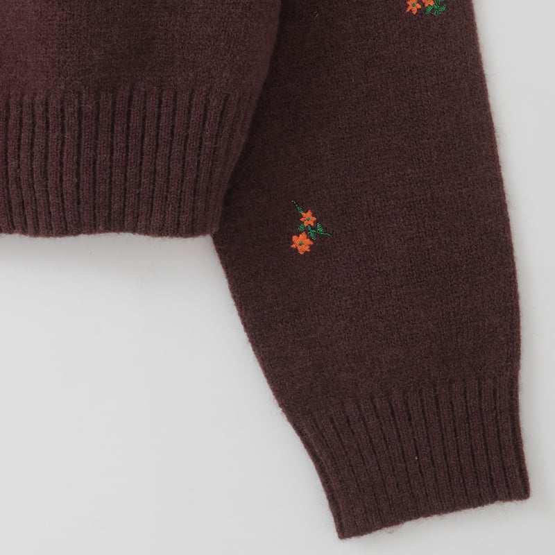 フラワーエンブロイダリーニットカーディガン[99942081]オンライン限定