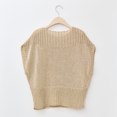 【日本製】スパンコールニットベスト[12912377]natural mist