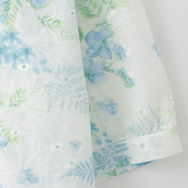 フラワープリントアイレット刺繍ブラウス [30113697]natural mist | n