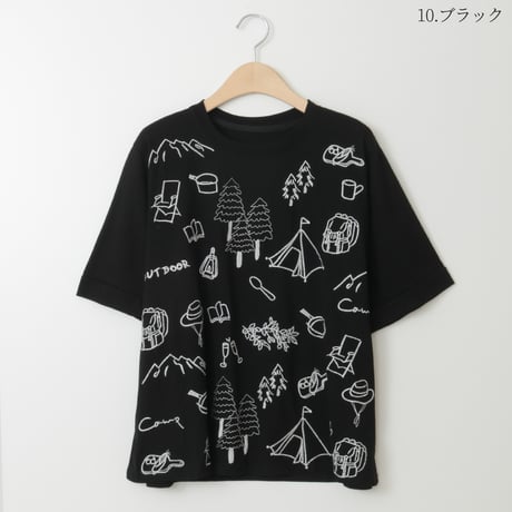 【UVカット】マルチ刺繍コットンTシャツ

[41411342]natural mist