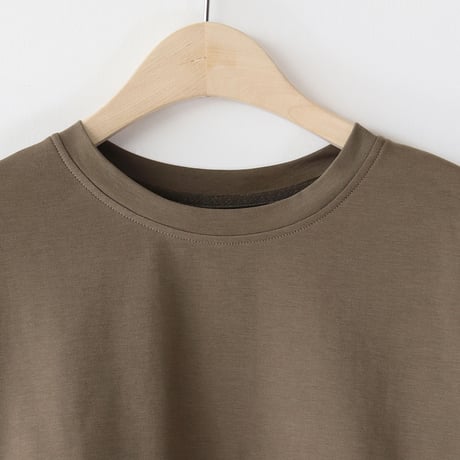 【UVカット】異素材切り替えバックプリーツカットソー[41411364]natural mist