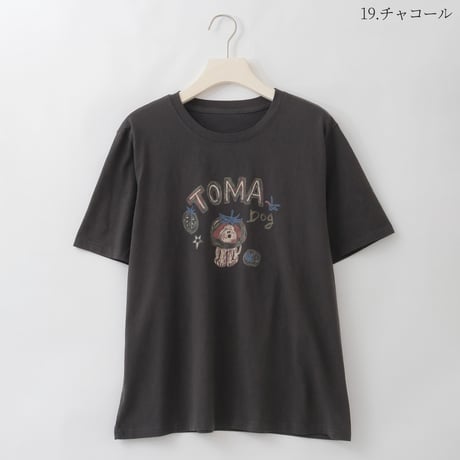 TOMA DOGアートプリントTシャツ

[22011535]natural mist