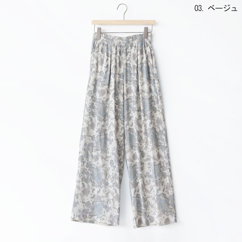 ペイズリー柄イージーパンツ[41417319]natural mist | natural m
