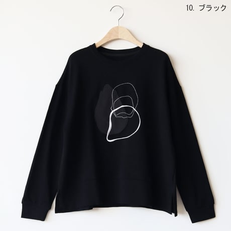 流体シェイプ刺繍プルオーバー[22031323]vivid