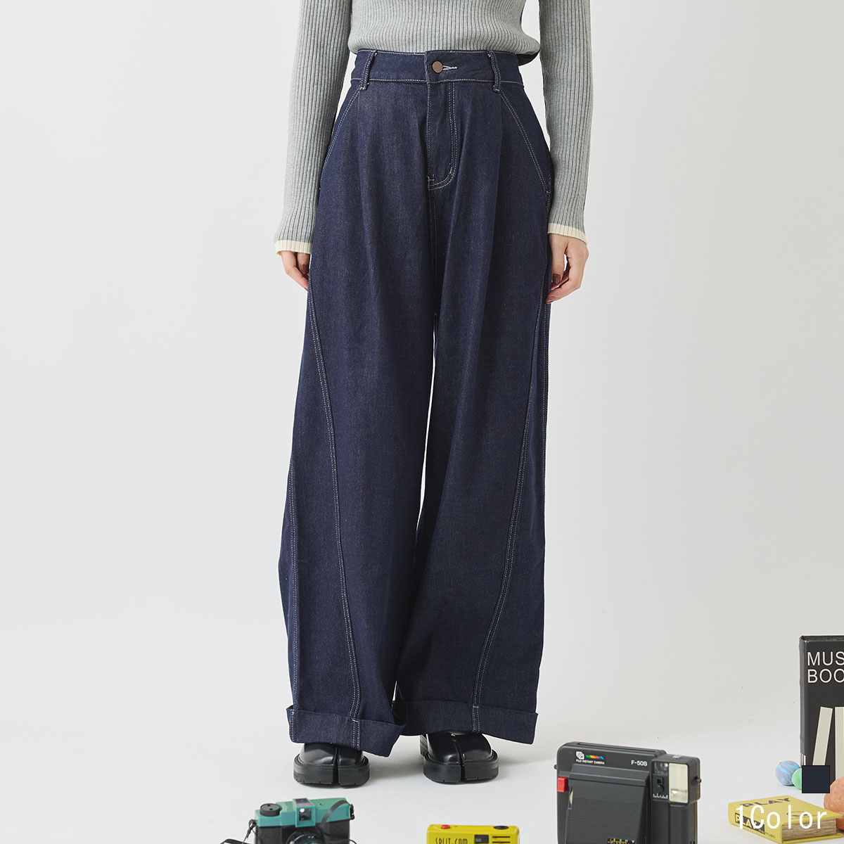 配色ステッチワイドパンツ[22037086]vivid | natural mist Class