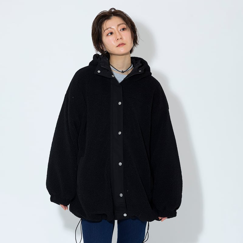 中綿入りフーディーボアジャケット[80644062]オンライン限定 | natural