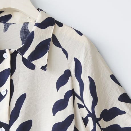 ボタニカルデザインロングシャツ[41419013]naturalmist
