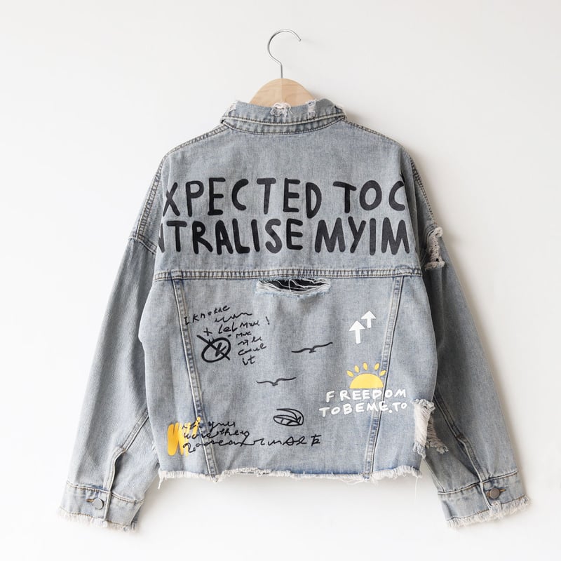 コラージュペイントダメージデニムジャケット[22034278]vivid